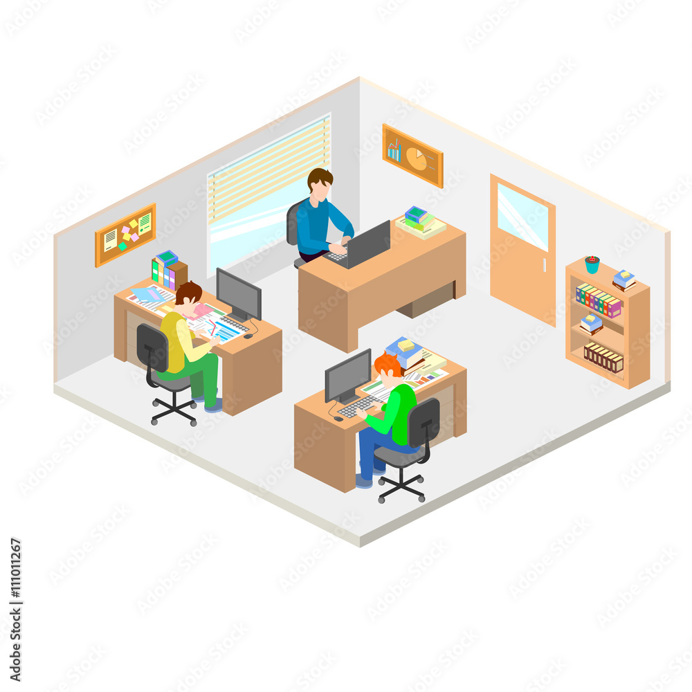 Creative office isometric vector Creative office isometric vector