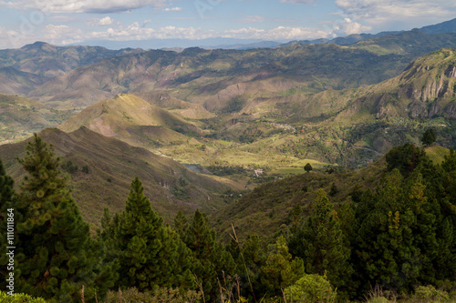 Valley of Ullucos river in Cauca region of Colombia