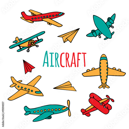 Vector collection of aircraft