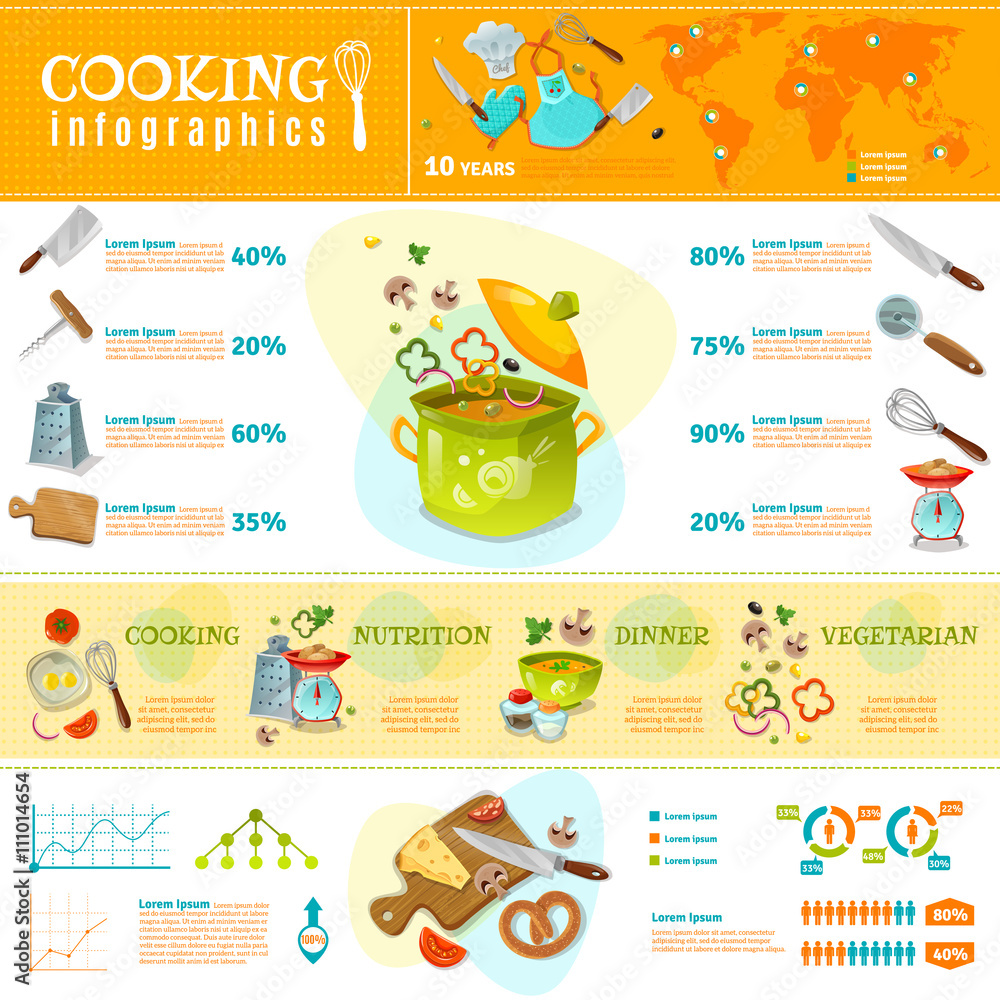 Cooking Infographics Flat Layout