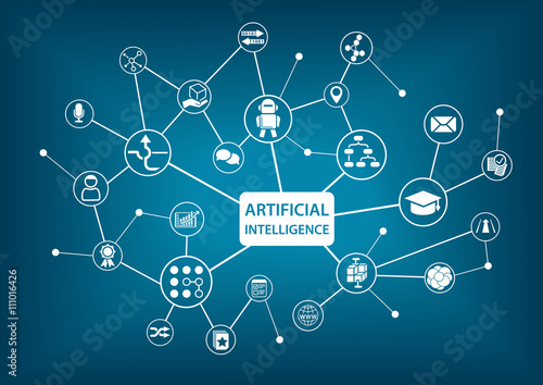 Artificial Intelligence (AI) infographic vector illustration