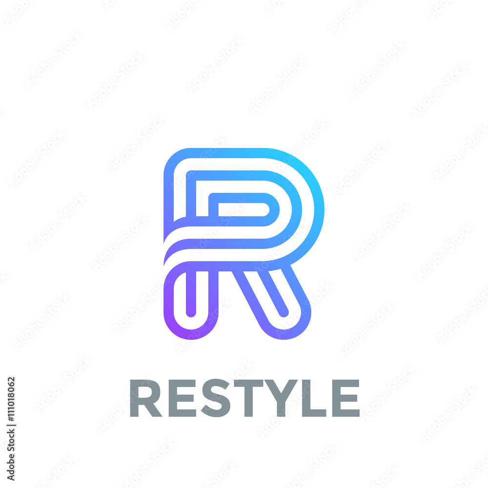 Letter R Logo design vector template. Font Lines Logotype Letter R Logo design vector template. Font Lines Logotype