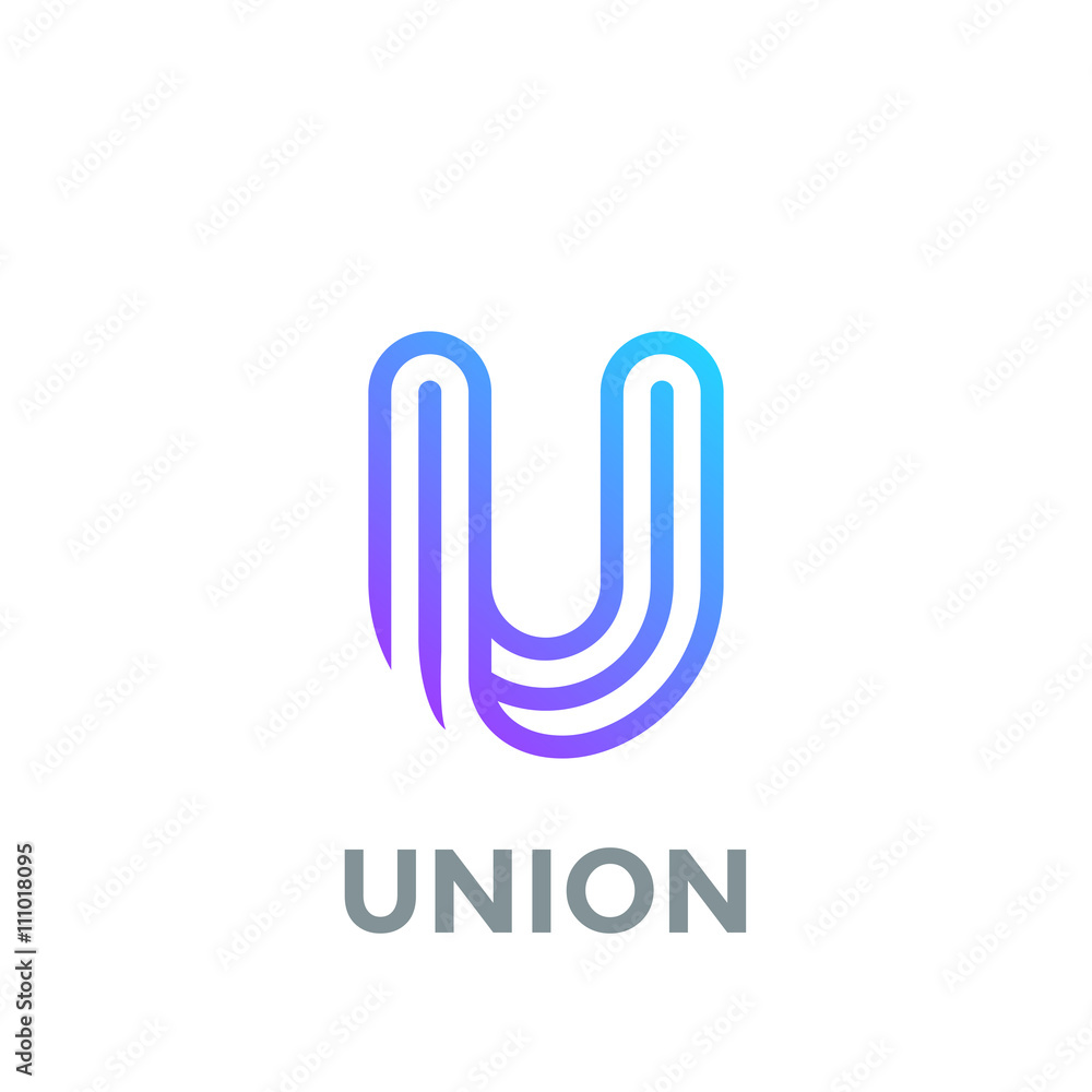Letter U Logo design vector template. Font Lines Logotype Letter U Logo design vector template. Font Lines Logotype