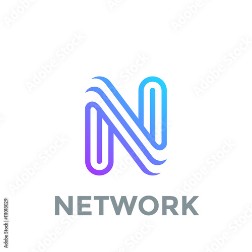 Letter N Logo design vector template. Font Lines Logotype