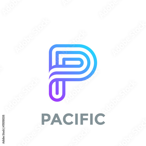 Letter P Logo design vector template. Font Lines Logotype