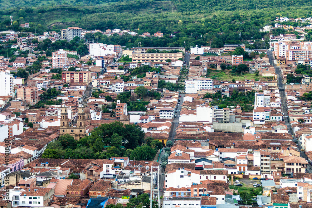 Aerial view of San Gil town, Colombia