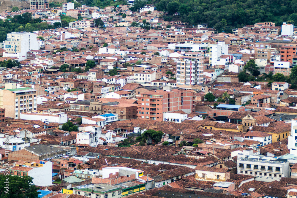 Aerial view of San Gil town, Colombia