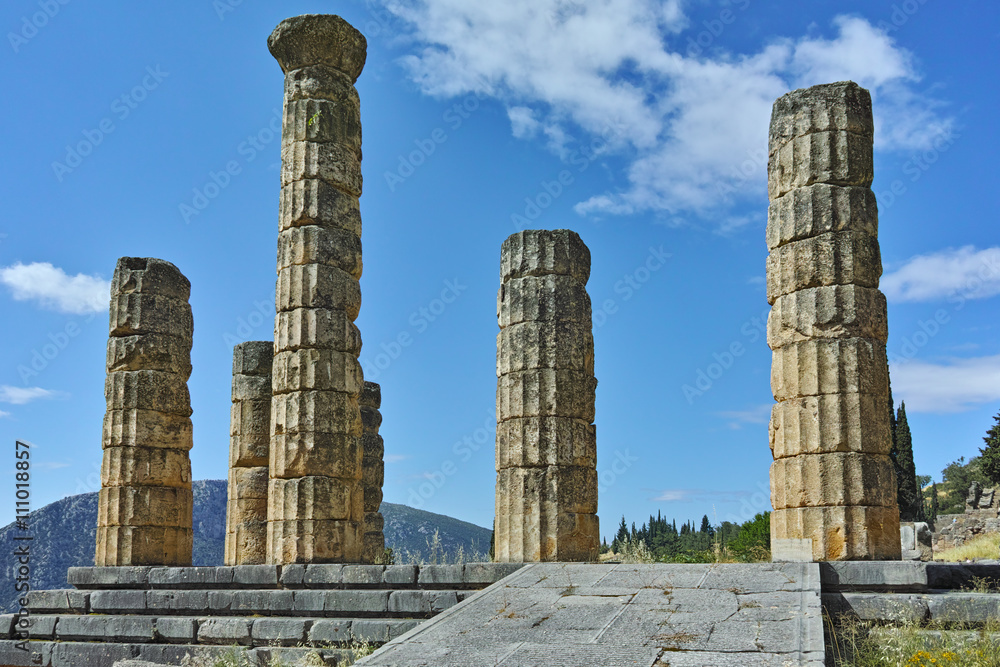 The Temple of Apollo in Ancient Greek archaeological site of Delphi,Central Greece The Temple of Apollo in Ancient Greek archaeological site of Delphi,Central Greece