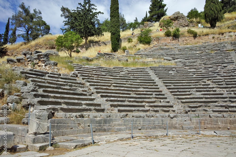 Amphitheater in Ancient Greek archaeological site of Delphi,Central Greece