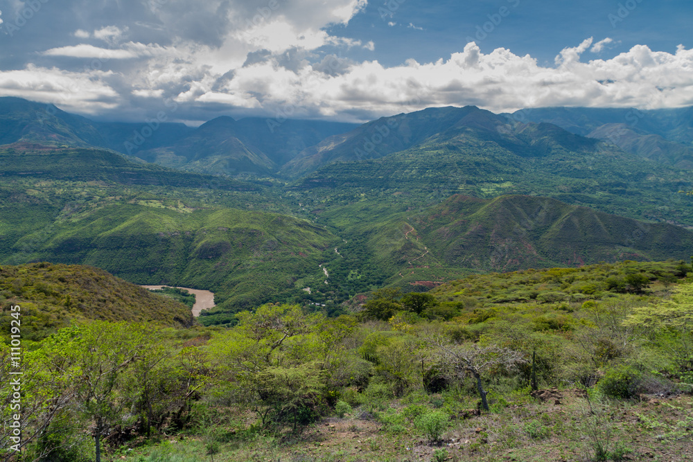 Suarez river canyon near Barichara village, Colombia