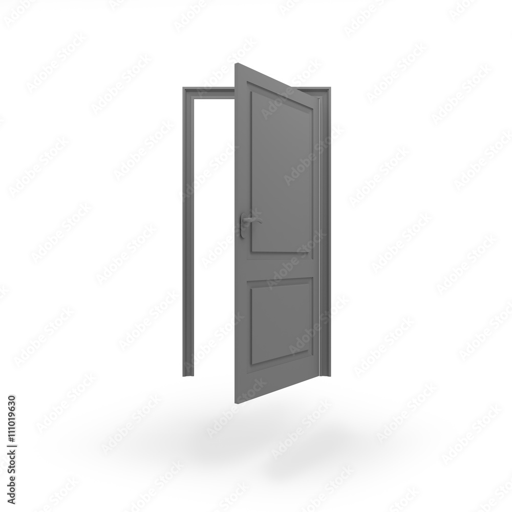 Opened door icon JPEG isolated white background. 3D rendering. Opened door icon JPEG isolated white background. 3D rendering.