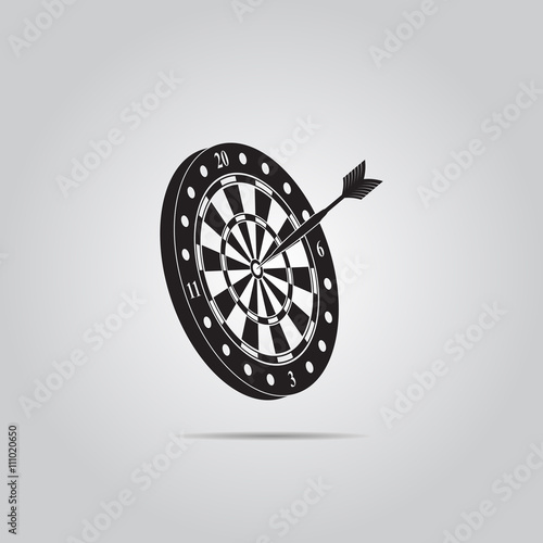 Dart and dartboard vector icon