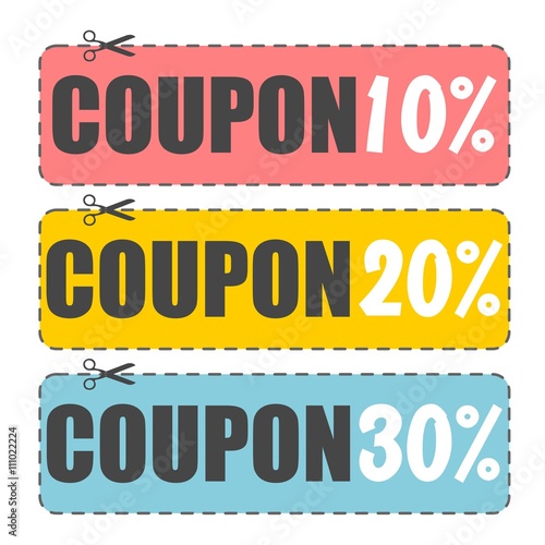 Coupon design, Sale icon, Shopping concept