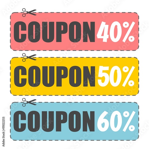 Coupon design, Sale icon, Shopping concept