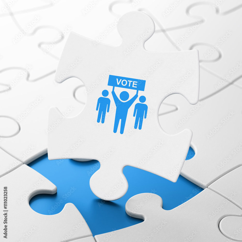 Politics concept: Election Campaign on puzzle background Politics concept: Election Campaign on puzzle background