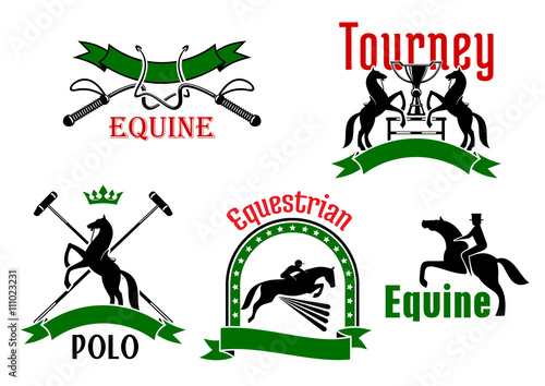 Equestrian tournament, polo or equine club symbol