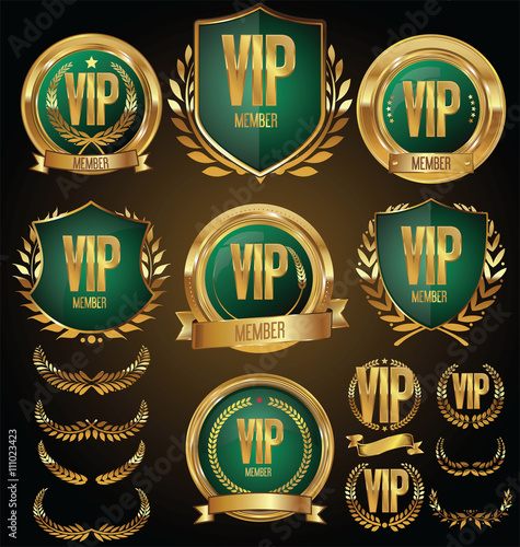 Vip member golden badge collection