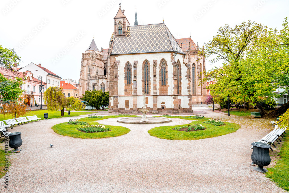 Central square with saint Elizabeth cathedral in Kosice city, Slovakia Central square with saint Elizabeth cathedral in Kosice city, Slovakia