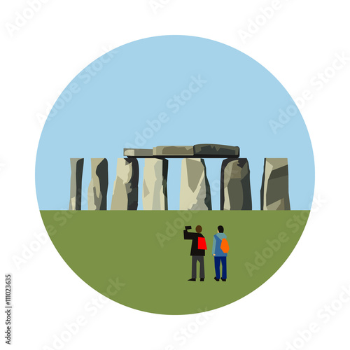 Stonehenge icon isolated on white background.
