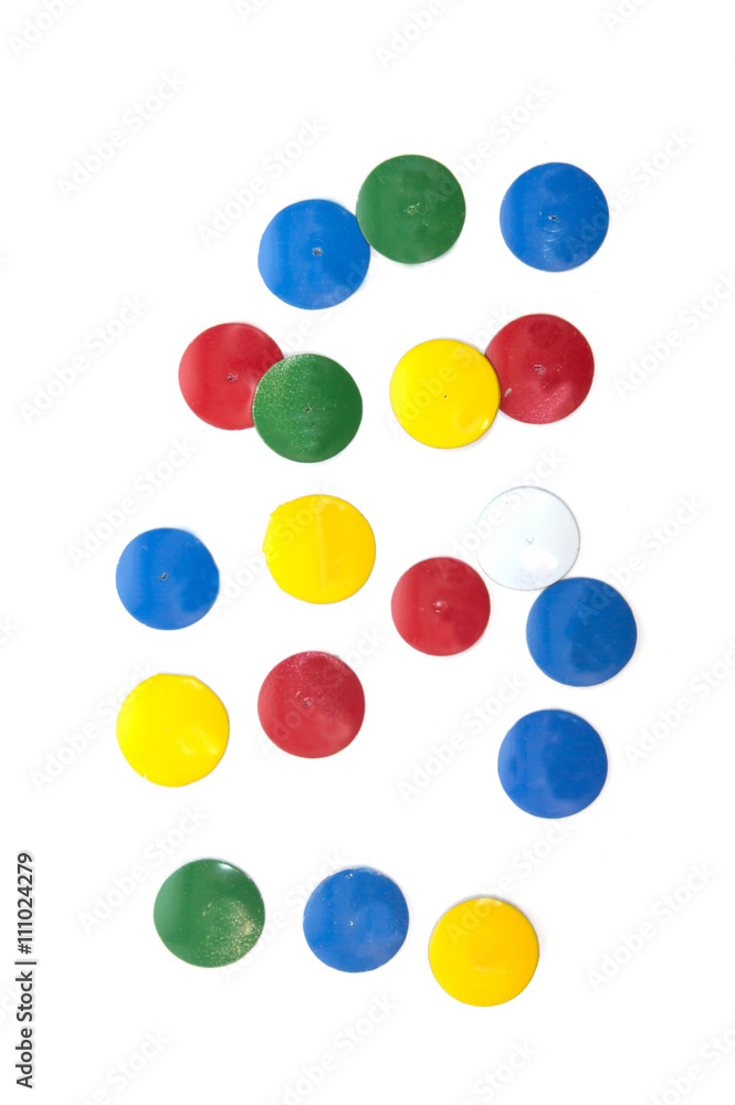 Circles of colors full on white background.