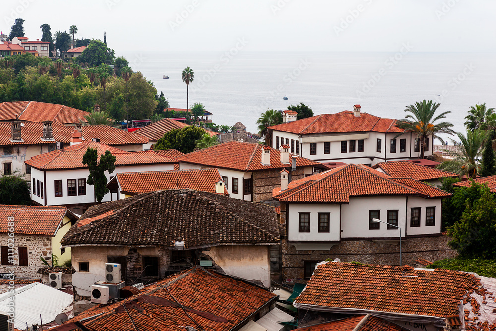 Fototapeta premium view of city street Kemer Turkey