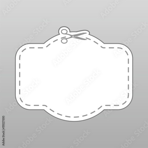 Blank white advertising coupon cut from sheet of paper