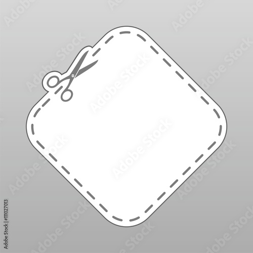 Blank white advertising coupon cut from sheet of paper