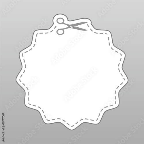 Blank white advertising coupon cut from sheet of paper