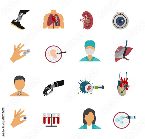 Colored Bioengineering Icon Set