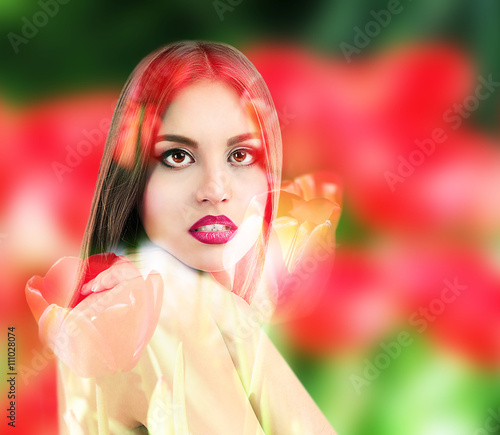 Fashion lady portrait with ...