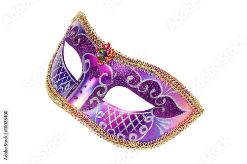 Carnival Venetian mask isolated on white background.