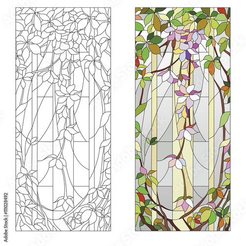 floral stained-glass pattern