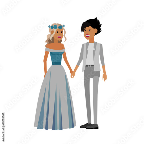 Nontraditional family. Happy cute wedding gay and lesbian