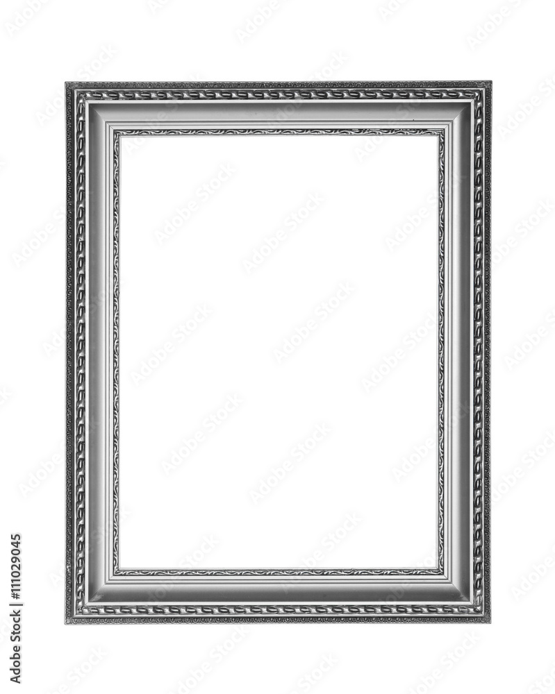 Silver picture frame isolated on white background Silver picture frame isolated on white background
