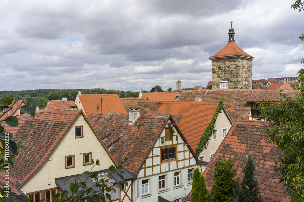 Street view of Rothenburg ob der Tauber.