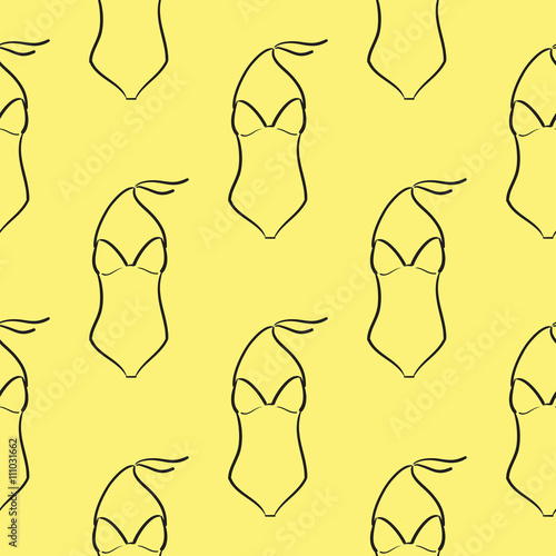 Vector swimsuit seamless pattern. Modern texture. Repeating endless abstract hand drawn background