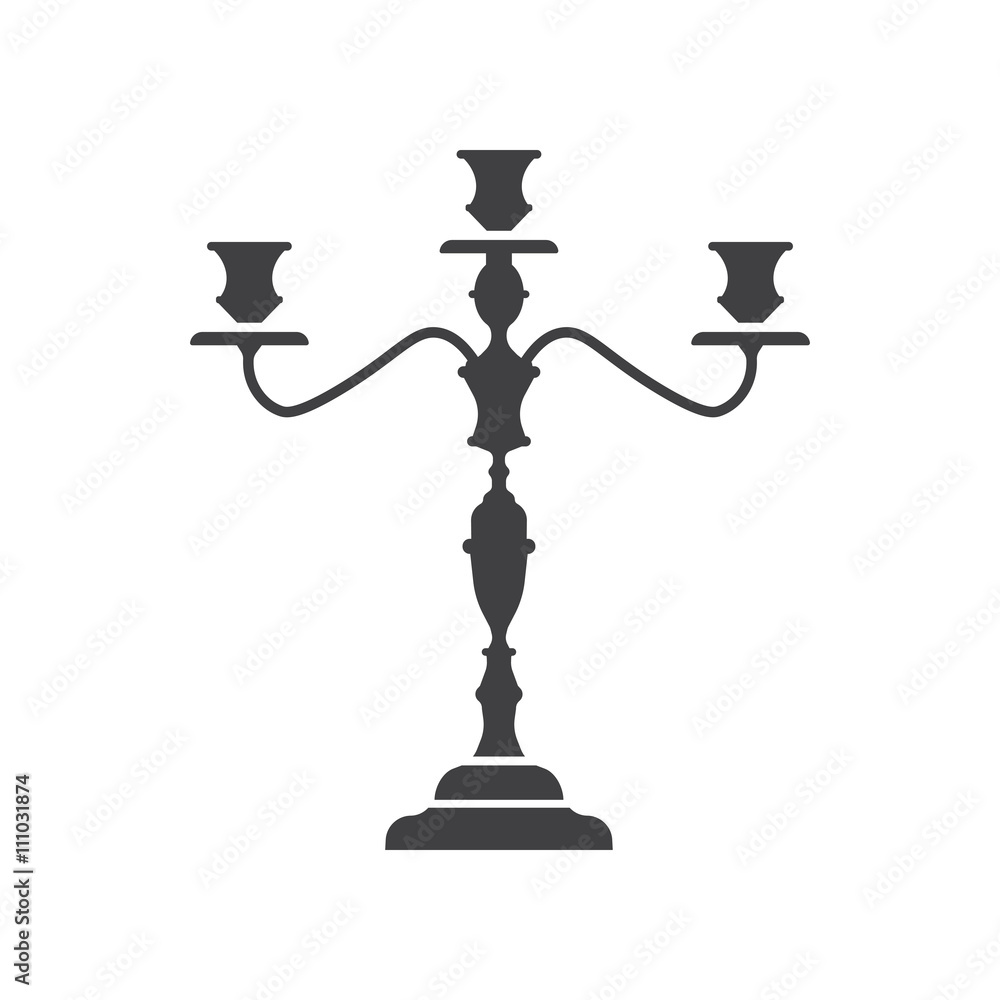 Fototapeta premium Candlestick lamp simple icon.