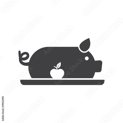 Pig with apple icon.