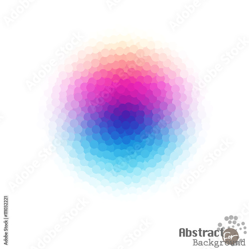 Bright abstract colorful dotted crystal of Graphic on White Back