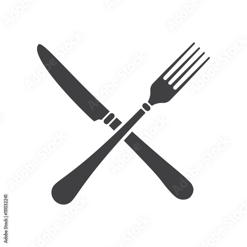 crossed fork over knife