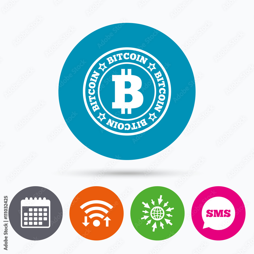 Bitcoin sign icon. Cryptography currency symbol Bitcoin sign icon. Cryptography currency symbol