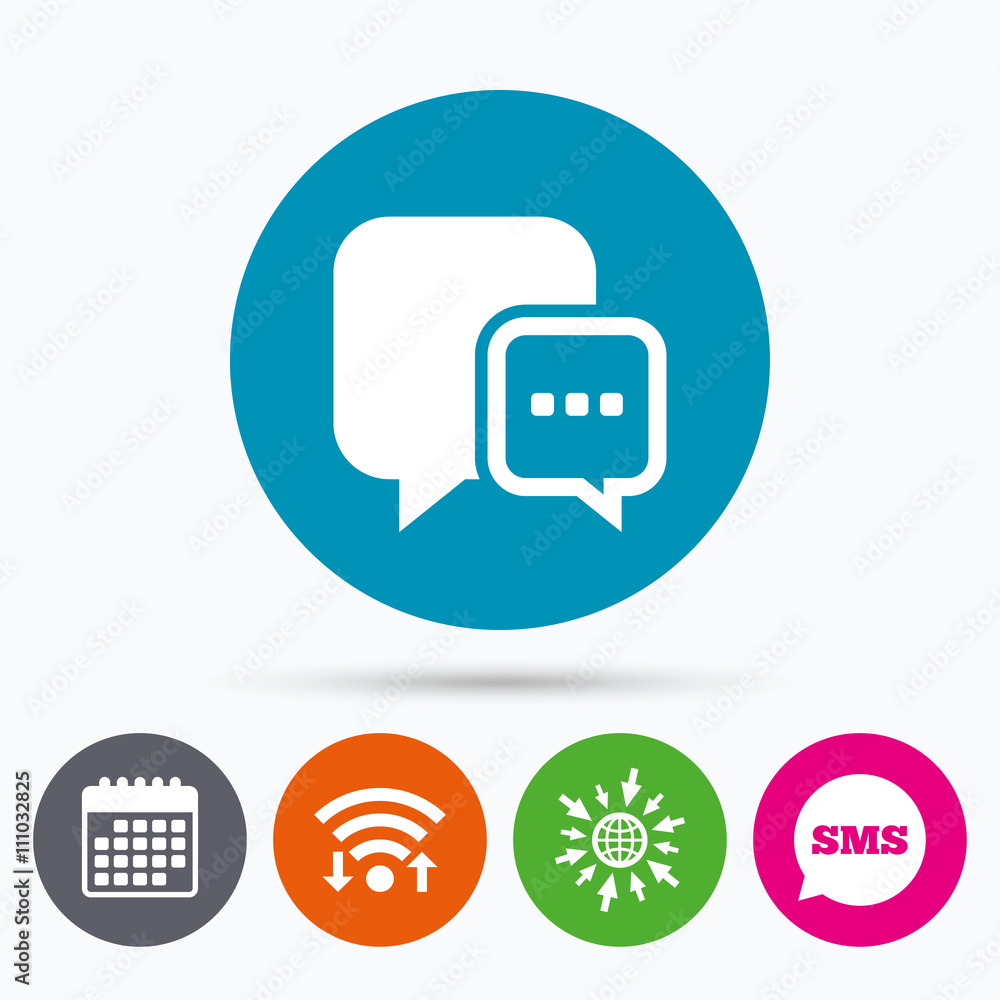 Chat sign icon. Speech bubble symbol. Chat sign icon. Speech bubble symbol.