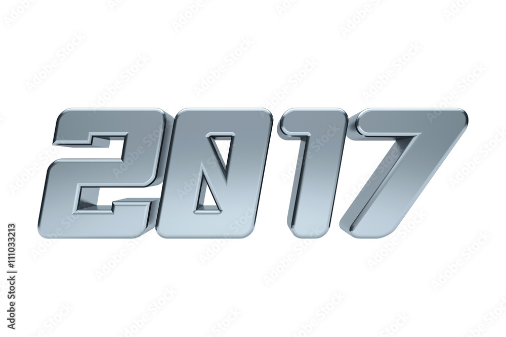 2017 metallic text 3d render calendar background isolated on white 2017 metallic text 3d render calendar background isolated on white