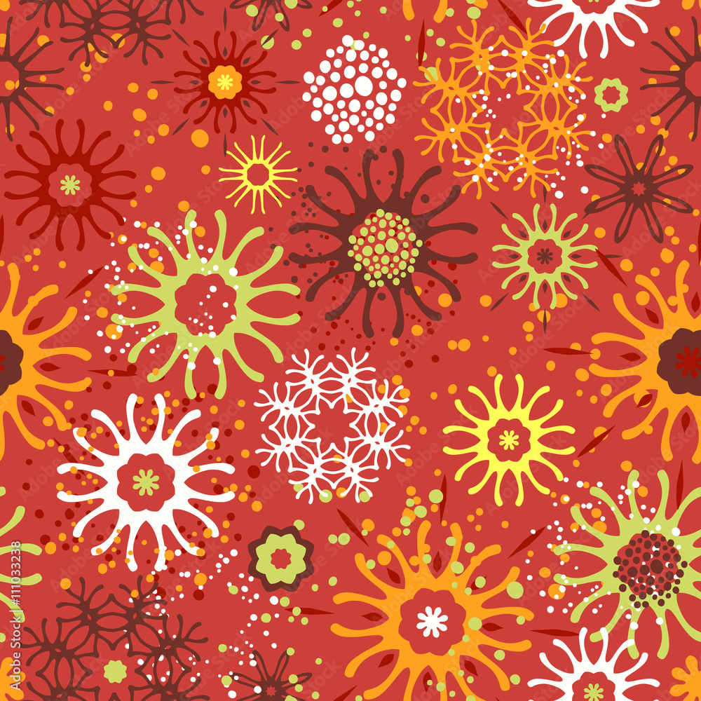 Seamless pattern with doodle ornament