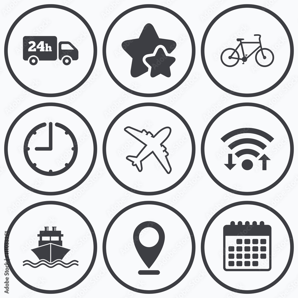 Cargo truck, shipping, bicycle. Delivery service Cargo truck, shipping, bicycle. Delivery service