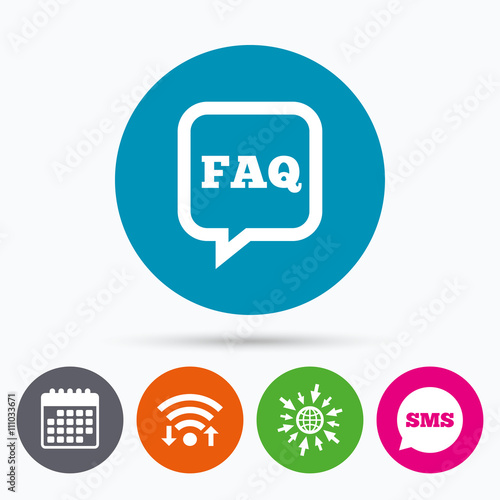 FAQ information sign icon. Help symbol.