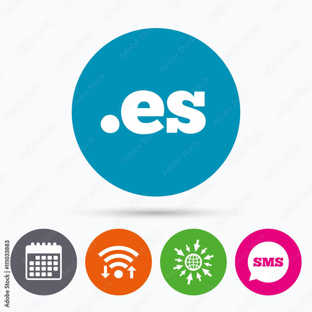 Domain ES sign icon. Top-level internet domain Domain ES sign icon. Top-level internet domain