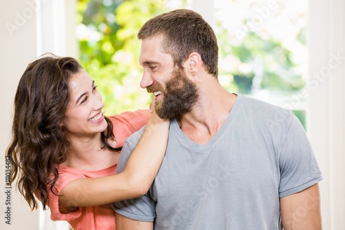 Young couple embracing each other