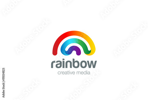 Rainbow Logo design vector. Wifi signal Logotype icon