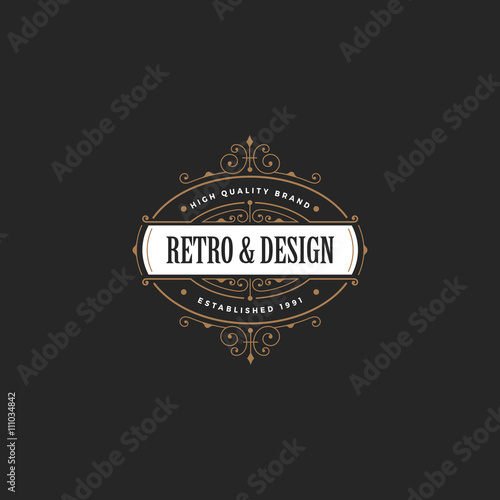 Vintage Label Badge Logo vector elements frame Luxury Retro